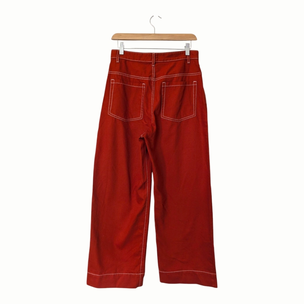 🧡❤️ kowtow 100% Fair Trade Organic Cotton Brick Denim Stage Pant, M - Picture 4 of 14
